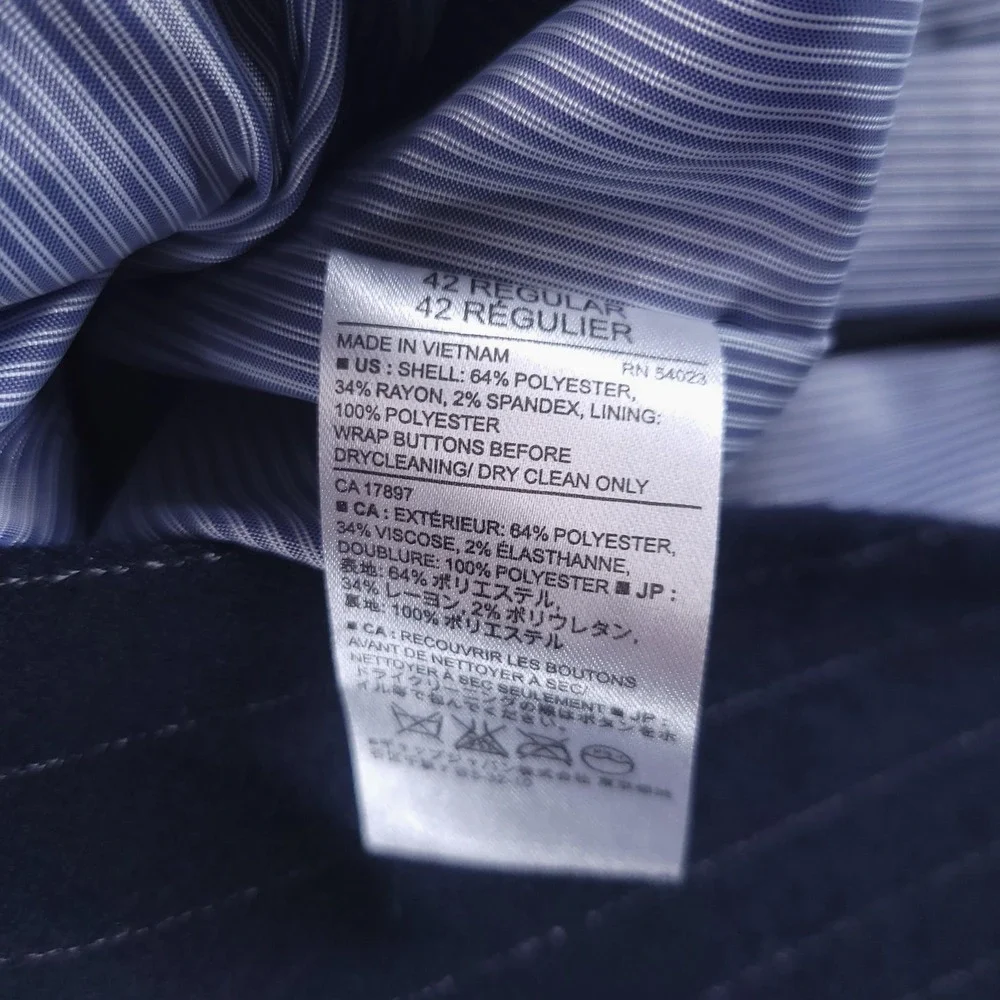 Banana Republic Suit Jacket Mens‎ 42R Blue Pinstripe Tailored Slim Fit Stretch